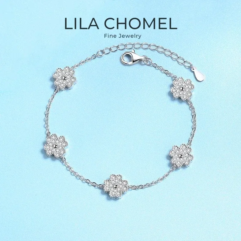 

Women Wedding 18K White Gold Wife Bracelets 0.64CT Moissanite Diamond Girl Valentine's Day PT950 Platinum Daughter Birthday Gift