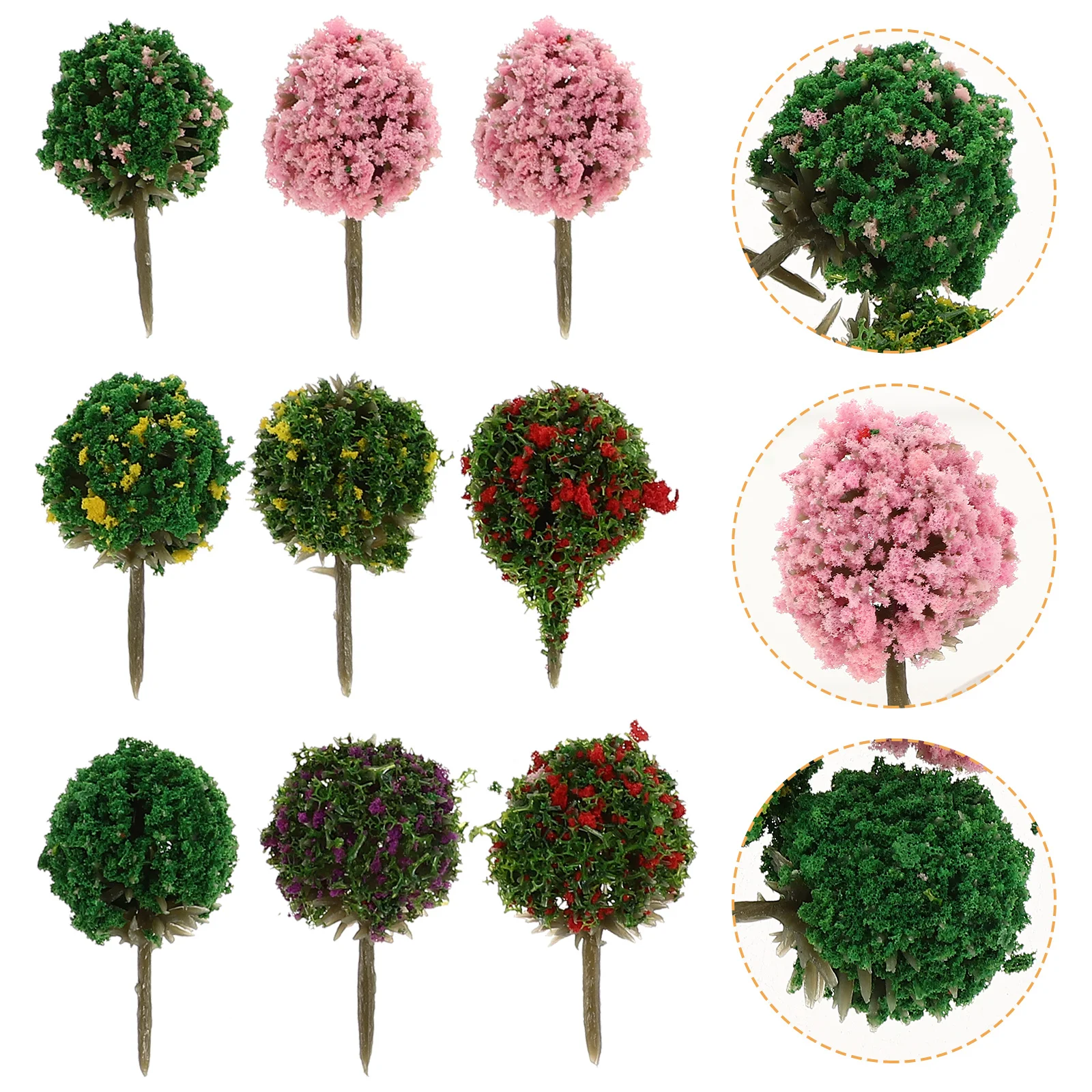 

28pcs Miniature Landscape Tree Green Scenery Decor For Sand Table Diy Craft Train Scene Artificial Small Trees Home Decor