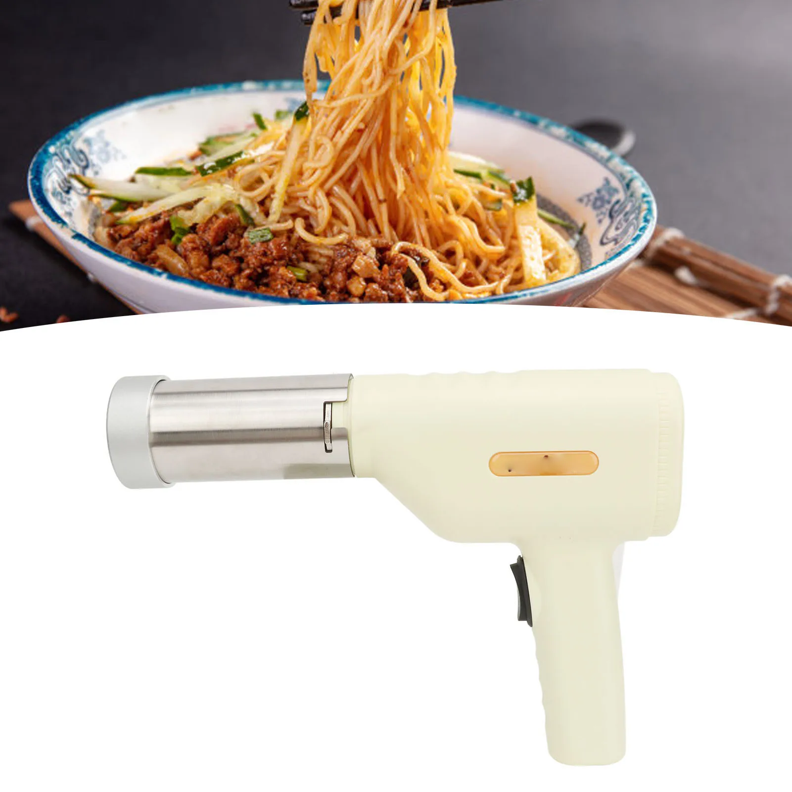 Automatic Electric Pasta Maker Machine Cordless for Home Use Stainless Steel Noodle Maker Device Easy to Make