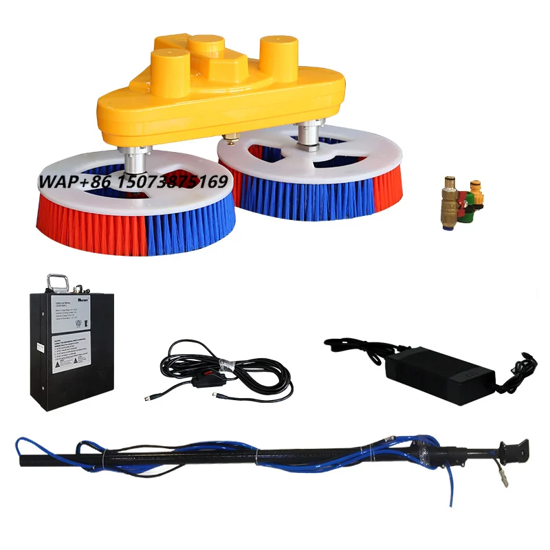 Dual Power Supply 7.5m  Multifit Solar Panel Double Head Electric Cleaning Brush Kits for Solar Panel Clean System