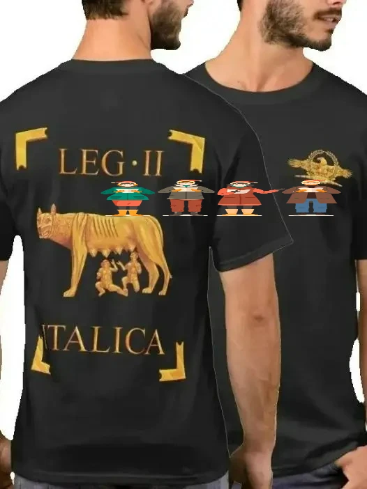 Legio II Capitoline She-wolf. Roman Legion Italica Vexillum T-Shirt 100% Cotton O-Neck Short Sleeve Summer Casual Mens T-shirt
