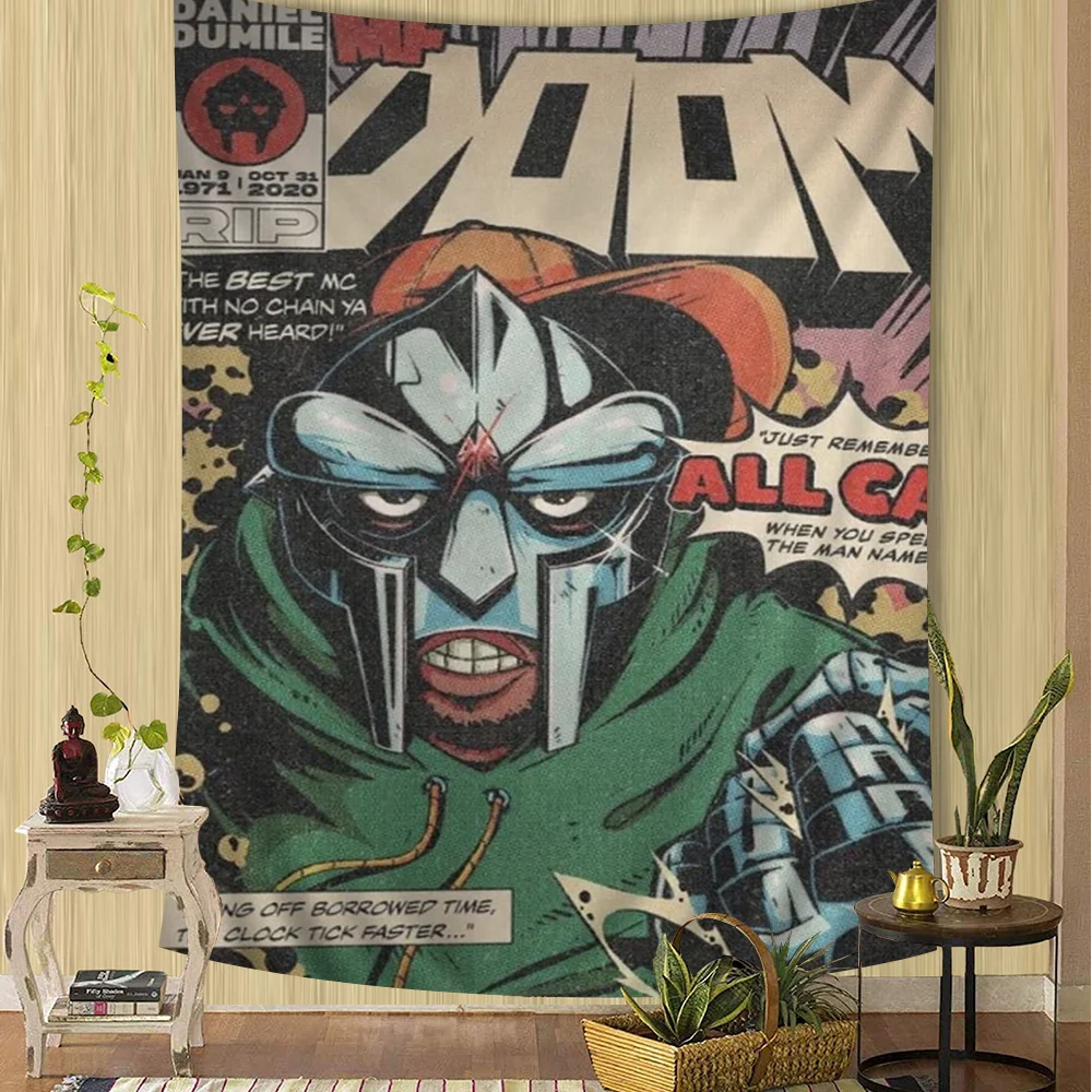 MF DOOM DIY Wall Tapestry Hanging Tarot Hippie Wall Rugs Dorm Home Decor