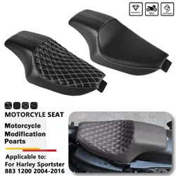 For Harley Sportster XL 883 Iron X48 XL883 1200 Forty-Eight 2004-2016 Motorcycle Leather Two Up Driver Front Rear Passenger Seat