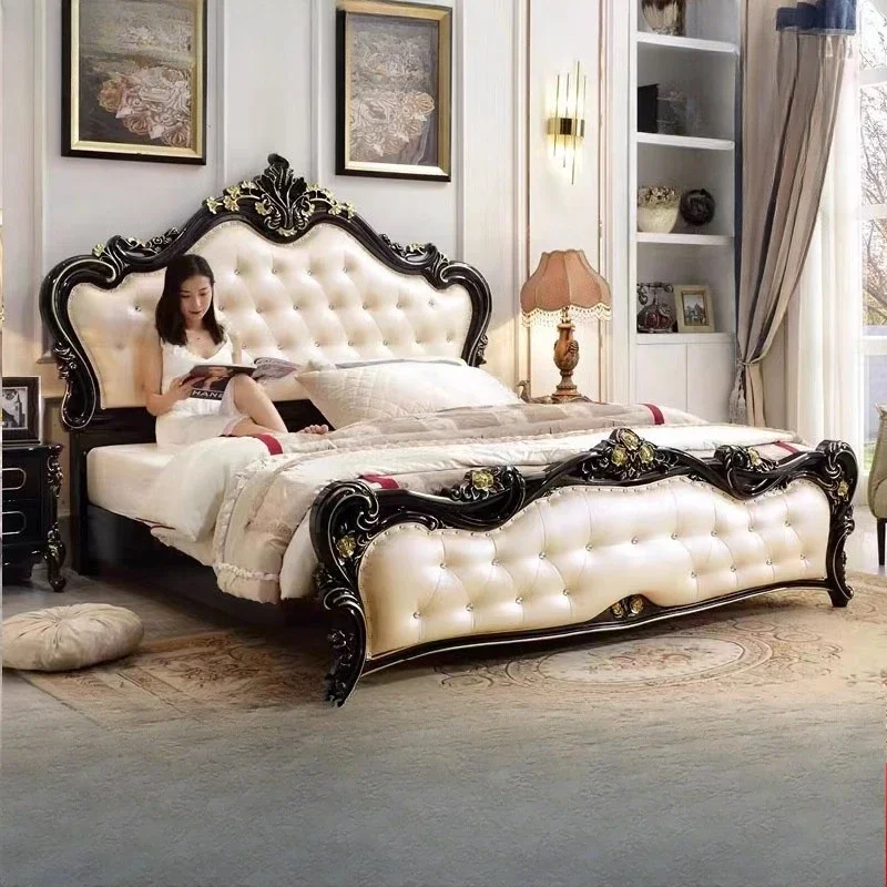 Design Wooden Bed Girls Luxury Princess Bedroom Human Dog Headboards Bed Floor Beauty Letto Matrimoniale Lounge Suite Furniture