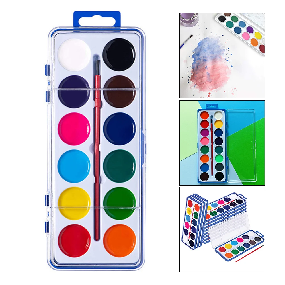 Art Paint 12color Square Box SemiDry Solid Paint Set Palette  Smooth Application  Perfect for Landscapes and Still Lifes