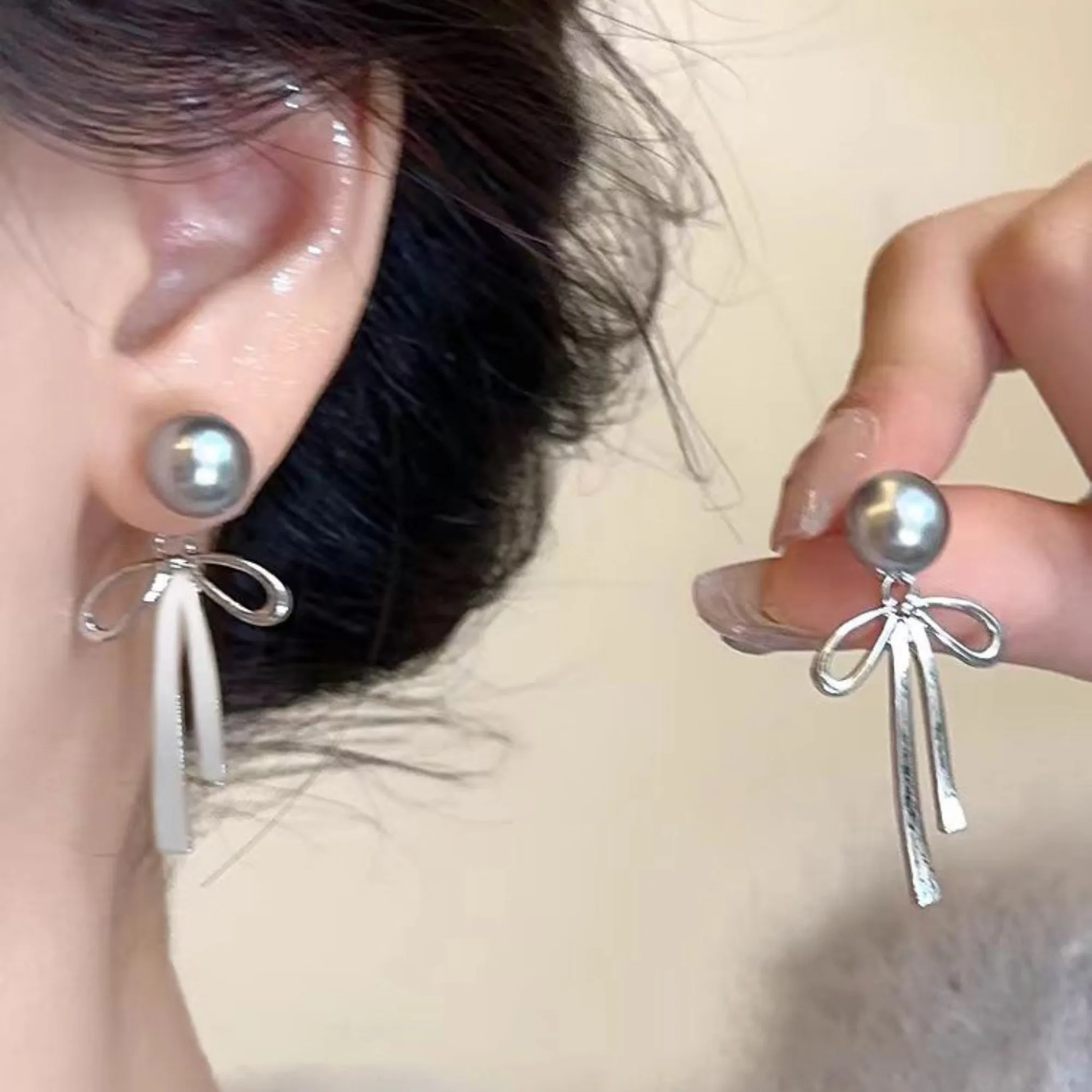 Pendientes de plata de ley 925 con perlas de cristal y pétalos para mujer, joyería pequeña y divertida, regalos de fiesta, Pendientes Brincos