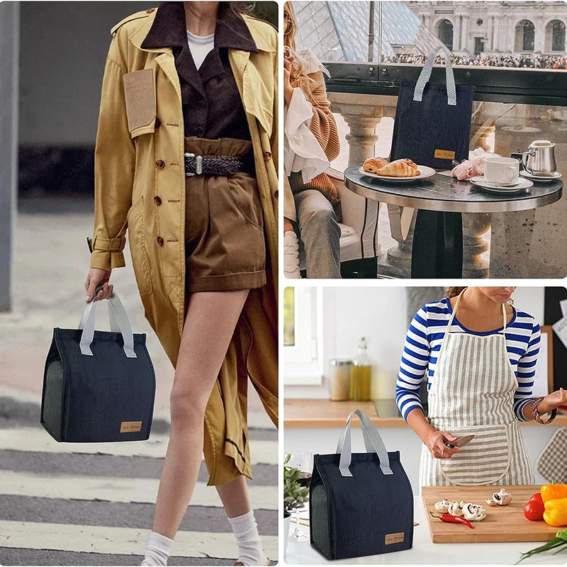 Lunch Bag Oxford Thermal Insulation Lunch Box Storage Handbag Large Capacity Multifunctional School Lunch Bags Picnic Food Pouch