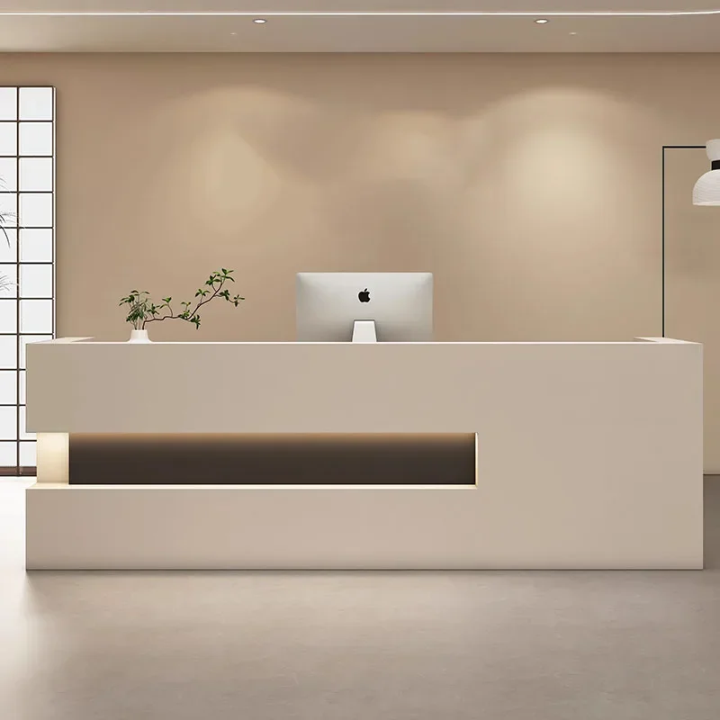Lectern Office Reception Desk Podium Front Receptionist Pulpit Cash Counter Desk Restaurant Tables White Bureau Shop Furniture