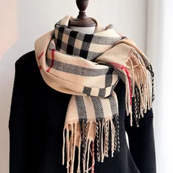 Women Autumn Winter Scarf Lady Cashmere Feeling Muffler Spring Fall Large Blanket Classic Plaid Shawl Soft Warm Wrap Wholesale