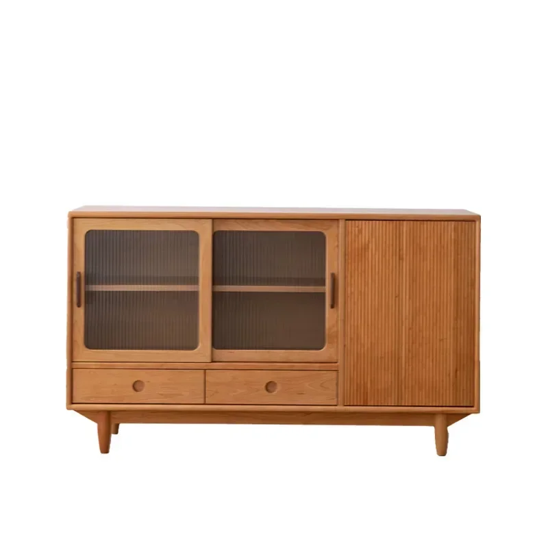 

Nordic All Solid Wood Cherry Wood Side Cabinet Modern Simple Japanese Black Walnut Multifunctional Locker Locker