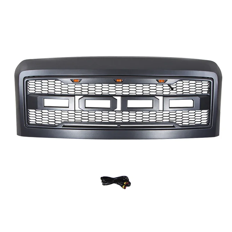 2008-2011 Black Raptor Style Front Bumper Grille Hood Fit for Ford F250 350custom