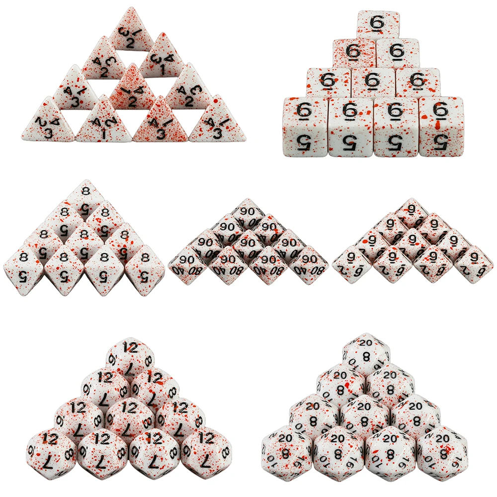 

Набор многогранных игральных костей из 10 штук: D4, D6, D8, D10, D%, D12, D20 для настольных ролевых игр DND и развлечений