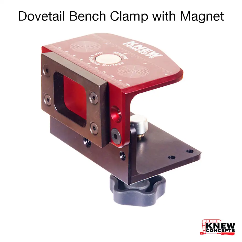 KNEW CONCEPTS Magnetic Dovetail Bench Clamp with Mounting Plate Portable Workstation for Jewelers & Woodworkers