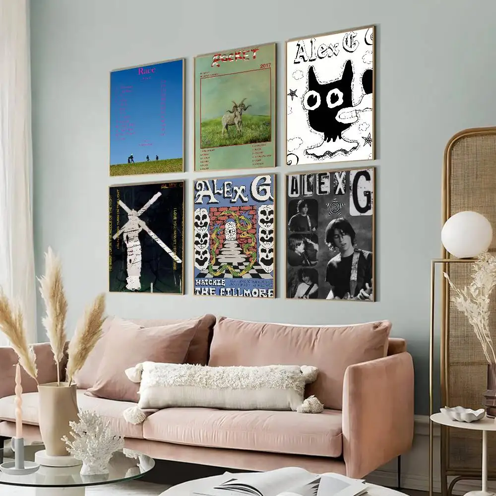 A-Alex G Easy To Install  Movie Sticky Posters Retro Kraft Paper Sticker DIY Room Bar Cafe Aesthetic Art Wall Painting
