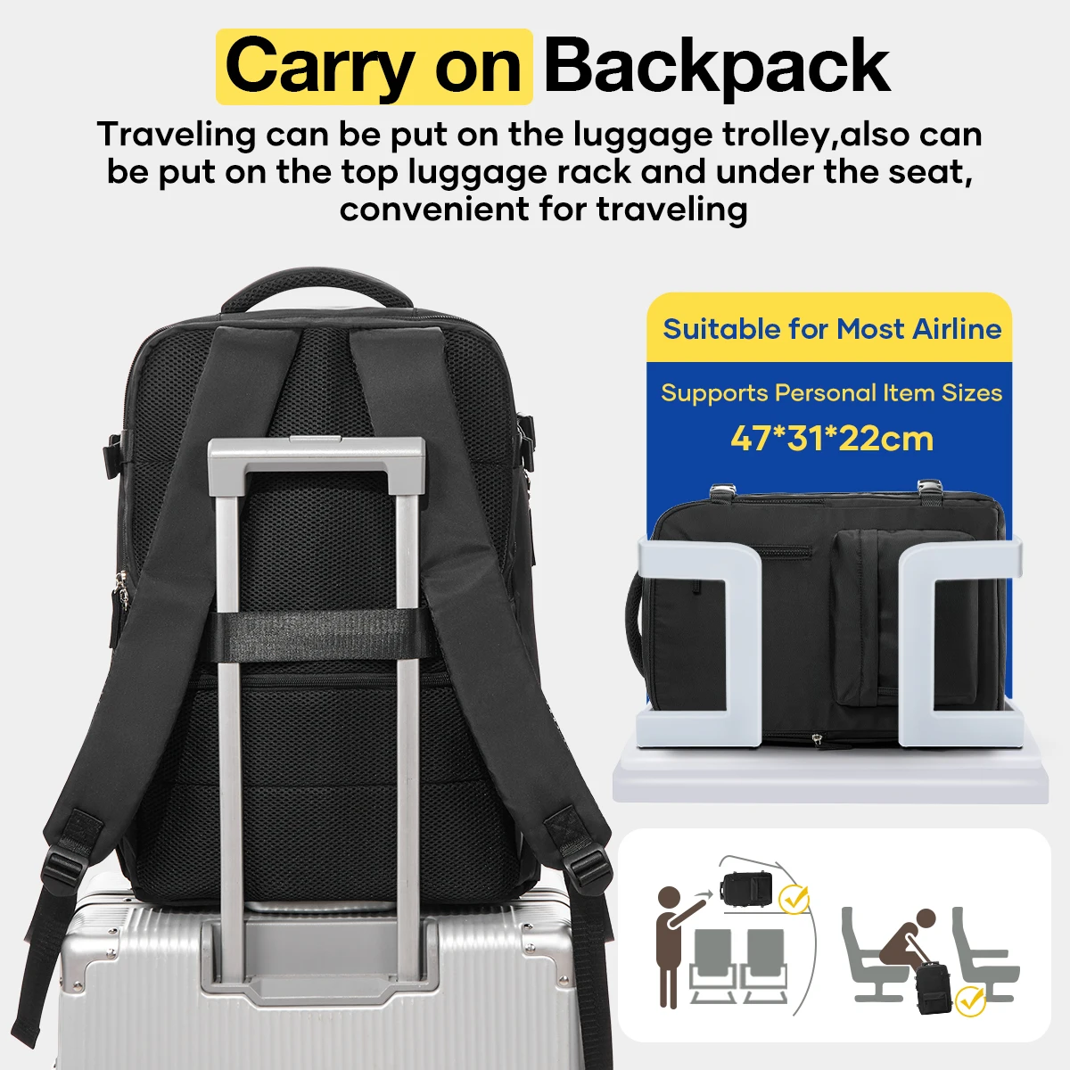 best backpack for travel under seat GO (Under-Seat) a true game Fly Smart with Under Seat
