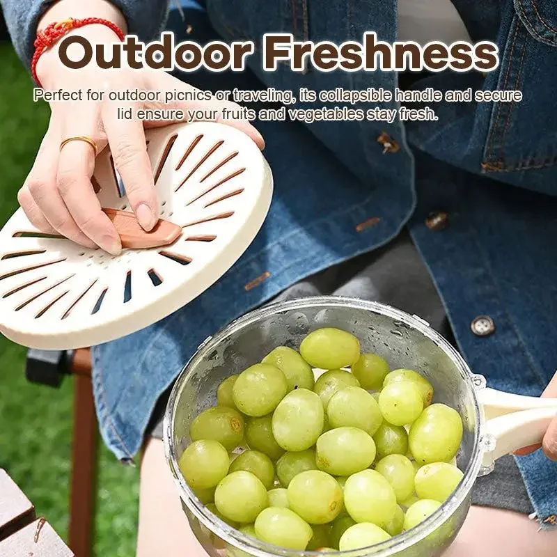 Drain Basket Storage Box Fruit Drain Wash Basket Fruit And Vegetable Dehydrating Cooler Folding Handle Food Dehydrator