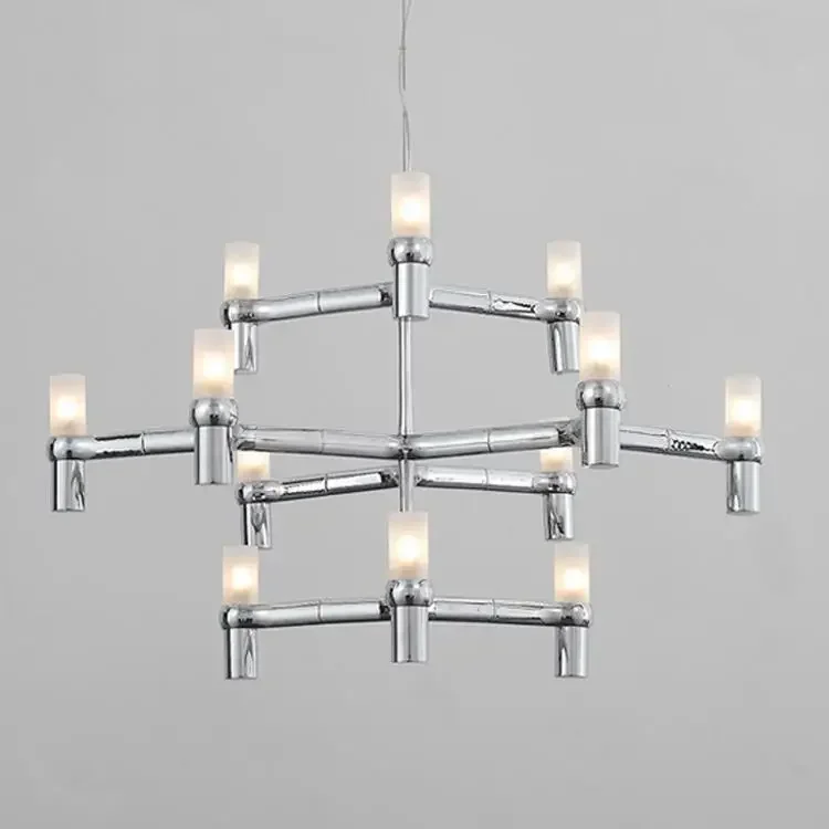 

Aluminum Black/white/chrome/Gold Crown MAJOR Design Duplex Villa Restaurant Lighting 9/12 Heads 3 layers Candle Pendant Light