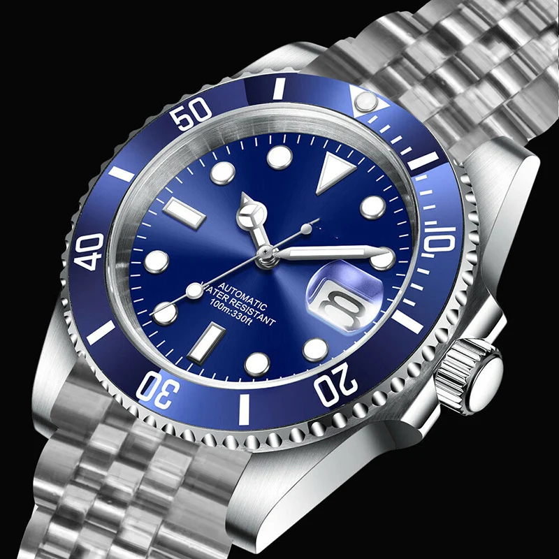 Custom Logo SUB Design Diving Watch Men Luxury Automatic Mechanical Watches Waterproof Sapphire Crystal Ceramic Bezel Luminous