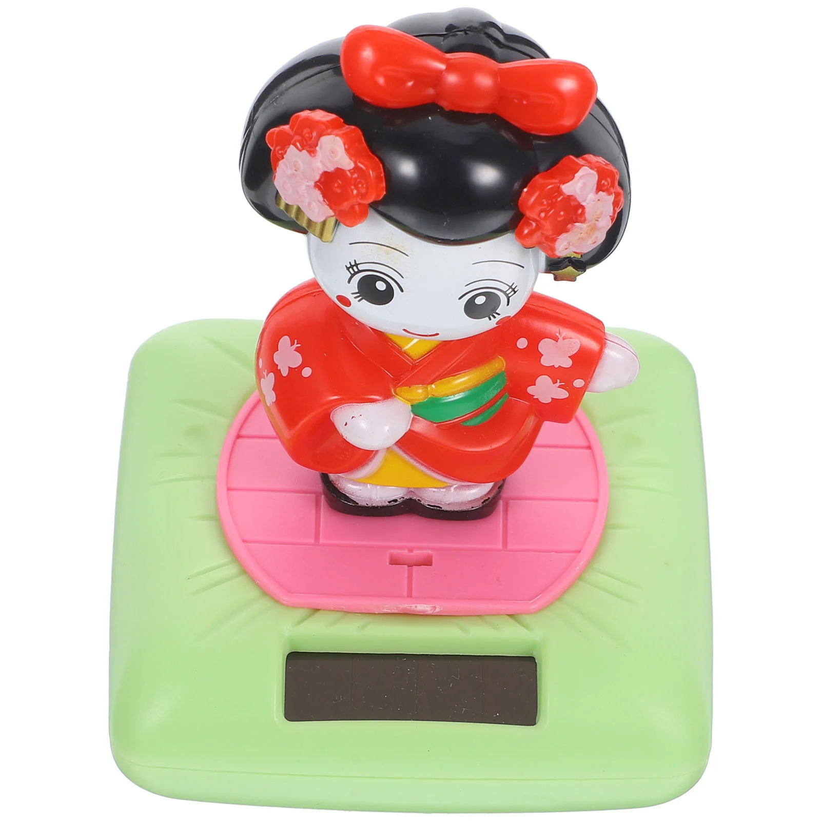 Kimono giapponese Geisha Danza ad energia solare Scuotendo la testa Figura Tradizionale asiatico Cruscotto dell'auto Ornamento Bambole Kimono che non si vestono