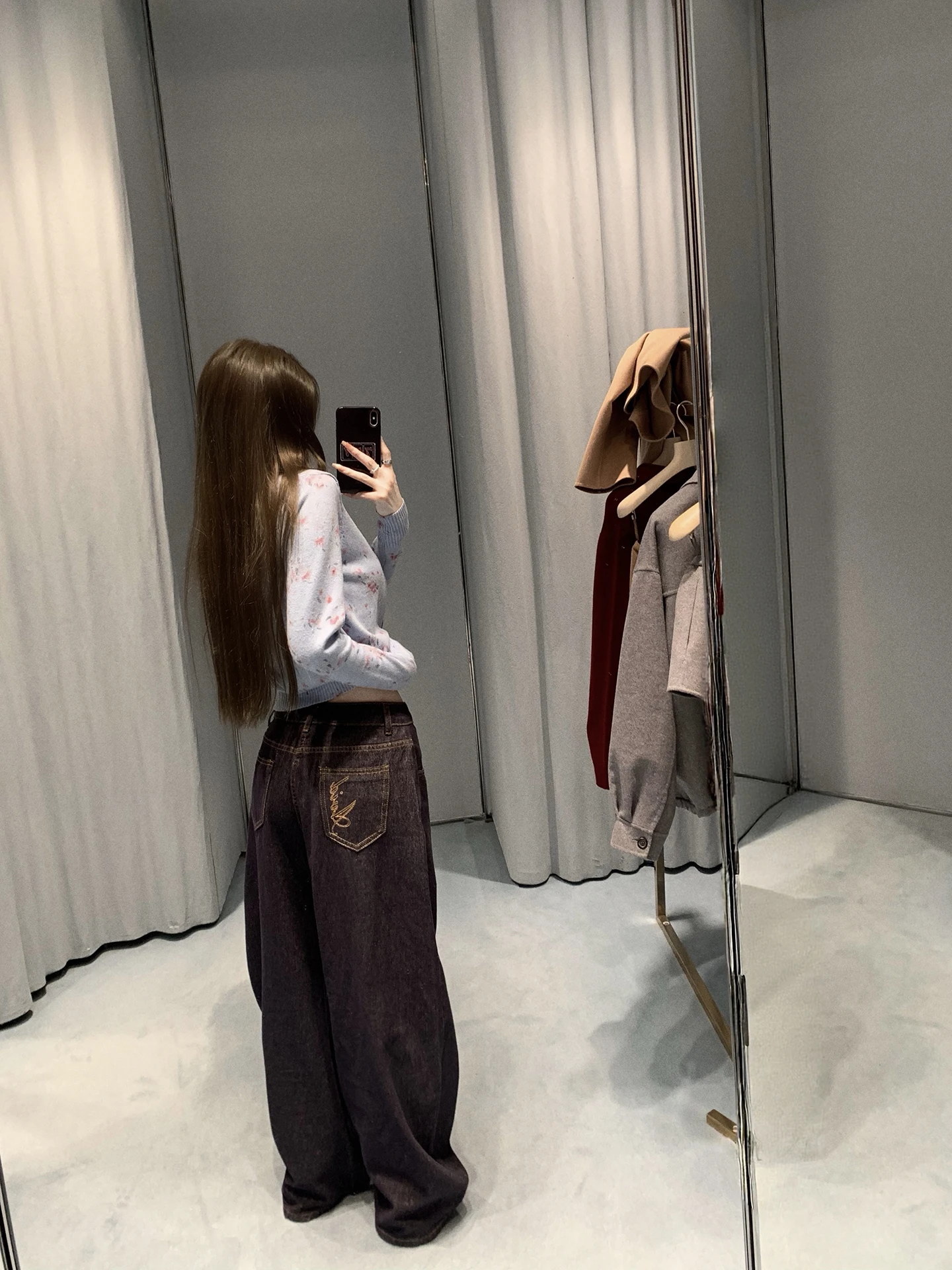 

Джинсы Tongiiuu American Style: повседневные, прямые, широкие, женские, свободные, утягивающие, с высокой талией, для зимнего сезона, из чистого хлопка