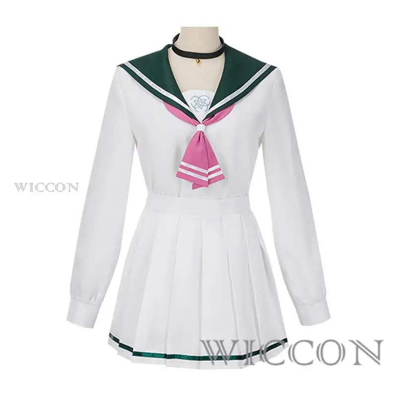 Anime Blauw Archief Kazusa Jas Cosplay Pruik Matroos Kostuum Pak Spel Kleding Voor Vrouwen En Meisjes