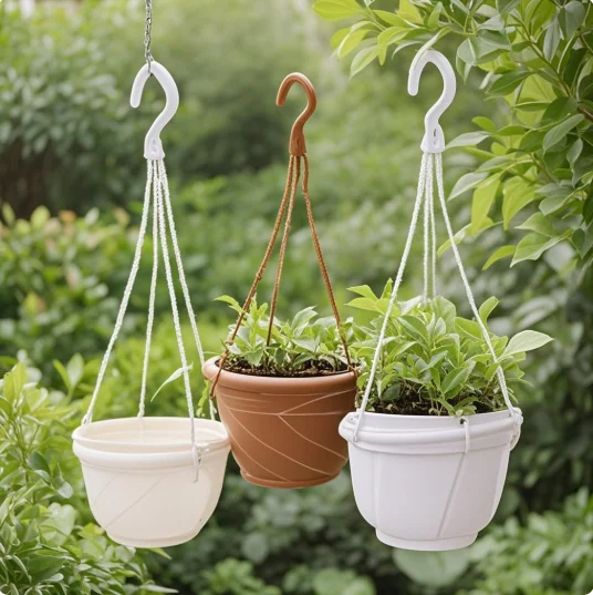 Plant Flower Pots Flowers Container Home Garden Decor Plastic Hanging Planter Flower Plant Chain Basket Planter Holder