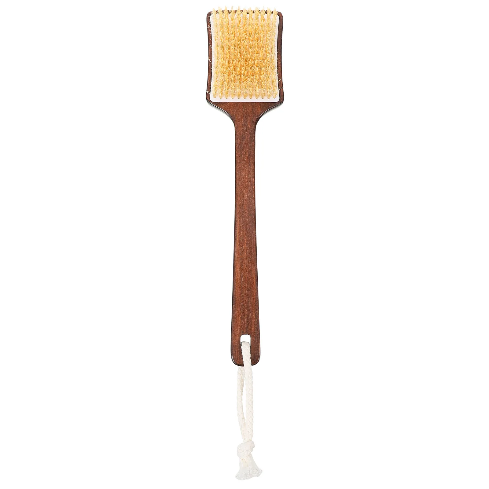 

Wooden Handle Bath Brush Pig Bristles Long Handle Shower Scrubber for Back Body Exfoliation Easy Wet Use Shower Back