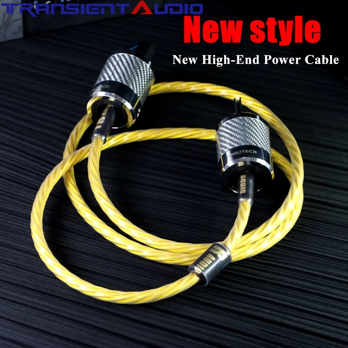 7N Single Crystal Copper Silver-Plated Carbon Fiber US/EU/GB plug EMI Anti-Interference Hi-End Power Cable for Audio Amplifiers