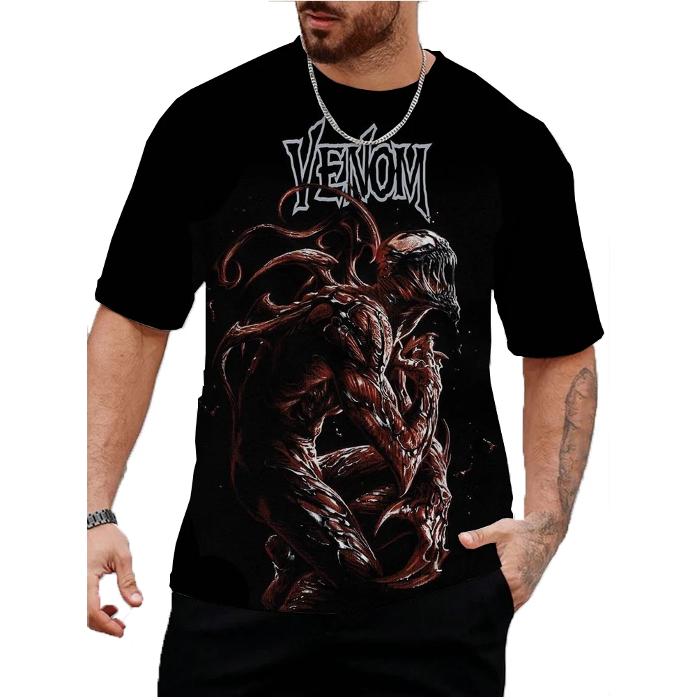 

Модная одежда Disney 2025, футболка Venom для мужчин, повседневная футболка с короткими рукавами и круглым вырезом, летний пуловер, быстросохнущий бег
