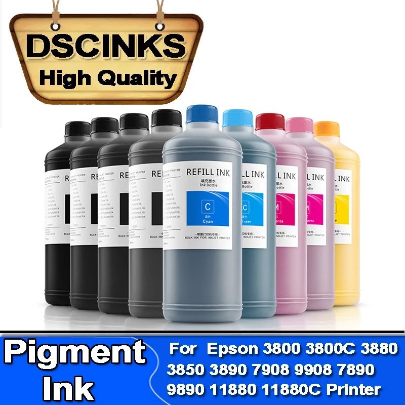 1000ml / bottle Pigment ink For Epson 3800 3800C 3880 3850 3890 7908 9908 7890 9890 11880 11880C printer high quality ink