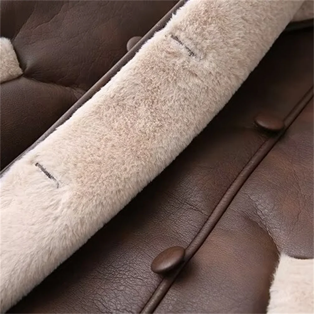 2024 autumn new women\'s clothing style fashionable hundred combinations belt dual color fur integrated windbreaker jacket