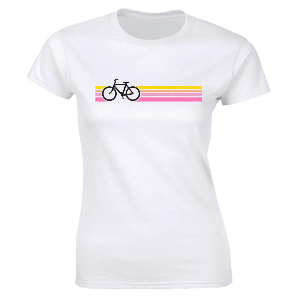 

Bicycle Image with Colorful Design Short Sleeve T-Shirt for Women