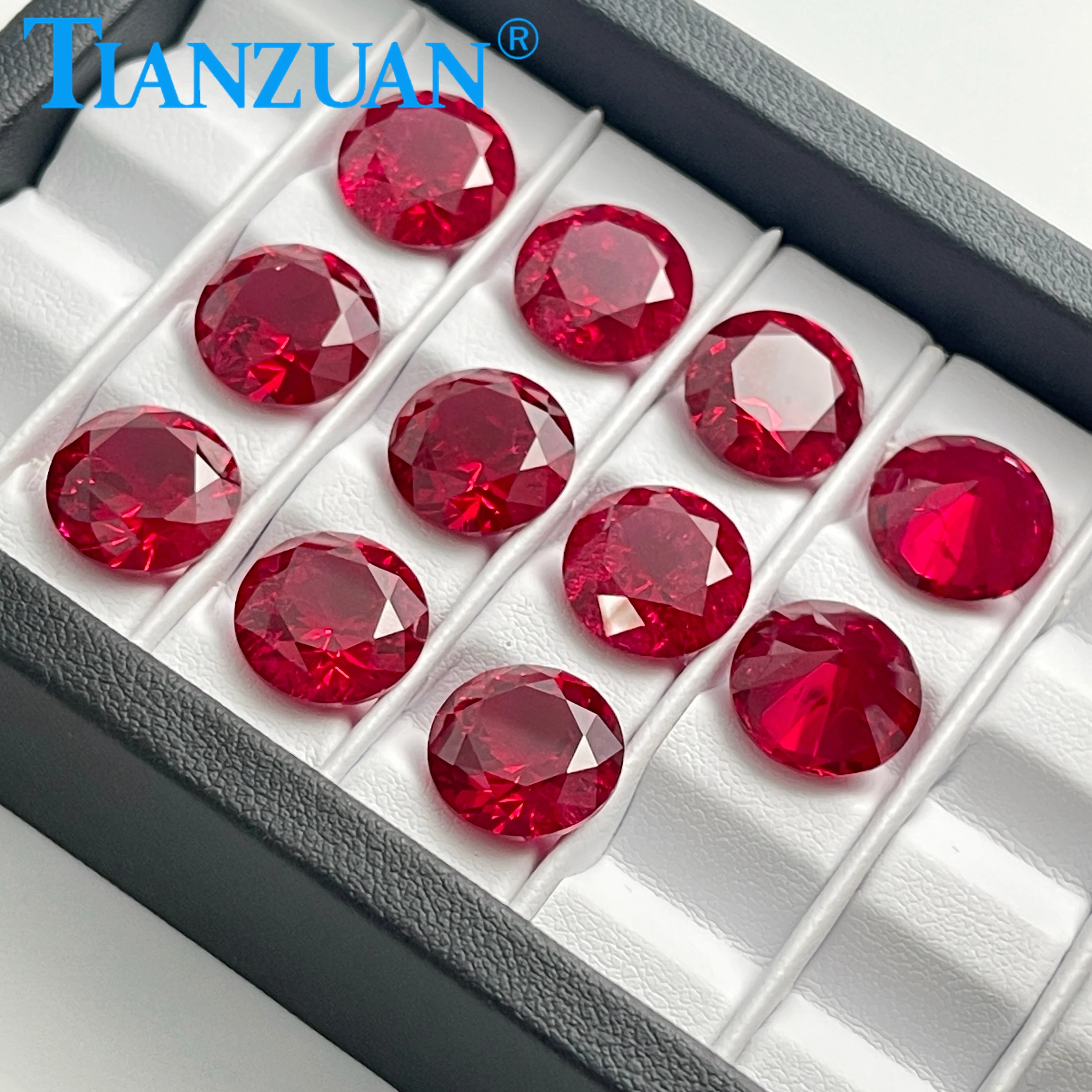 Lab Grown Ruby Round Shape 5# Red Stone Diamond Cut  with Inculsions Artificial Loose Ruby Stone  for Jewelry Making Materials