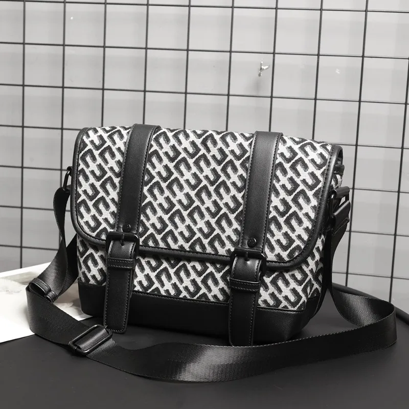 

New Fashion Crossbody Bag Men Shoulder Bag Plaid Hasp Messenger Bag Satchels Luxury Brand Design Sling Bags for Men 2025 New