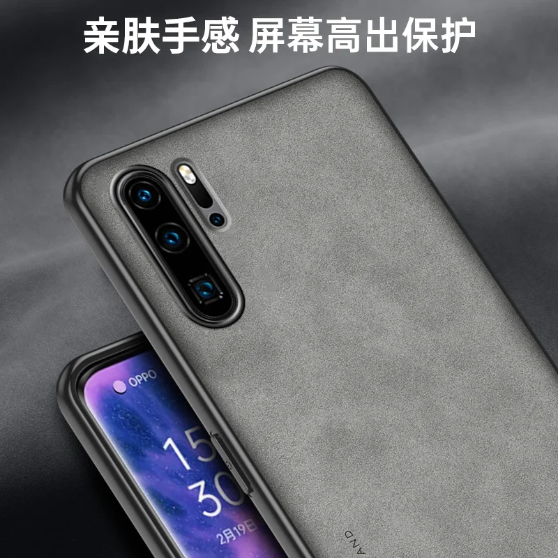 For Huawei P30 Pro VOG-L29 VOG-L09 Case PU Leather Surface Hard PC Back Cover Shockproof Phone Case for Huawei P30 Pro P30Pro