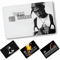 Singer 2pac Stickers 4pcs PVC Credit Card Skin Stickers Removable Self-adhesive Protective Film