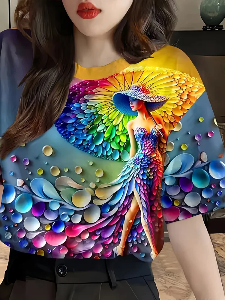 

Креативная футболка для девочек New Sle с 3D принтом ort Sve round Ne, модный топ из полиэстера для женщин и девочек