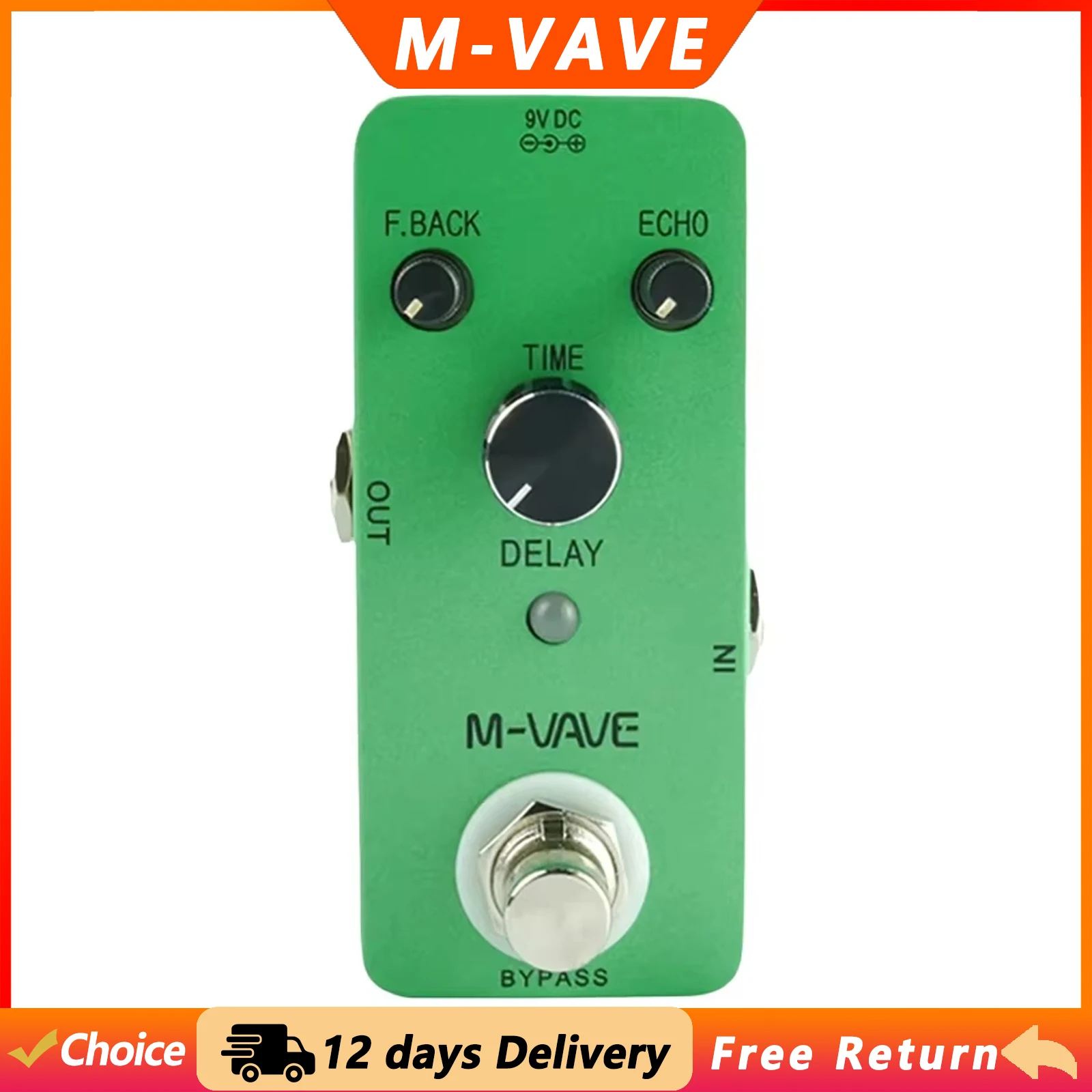 M-VAVE Classic Delay Pedal Guitar Effect Pedal Analog Classic Delay Echo Effect True Bypass Electric Guitar Parts & Accessories