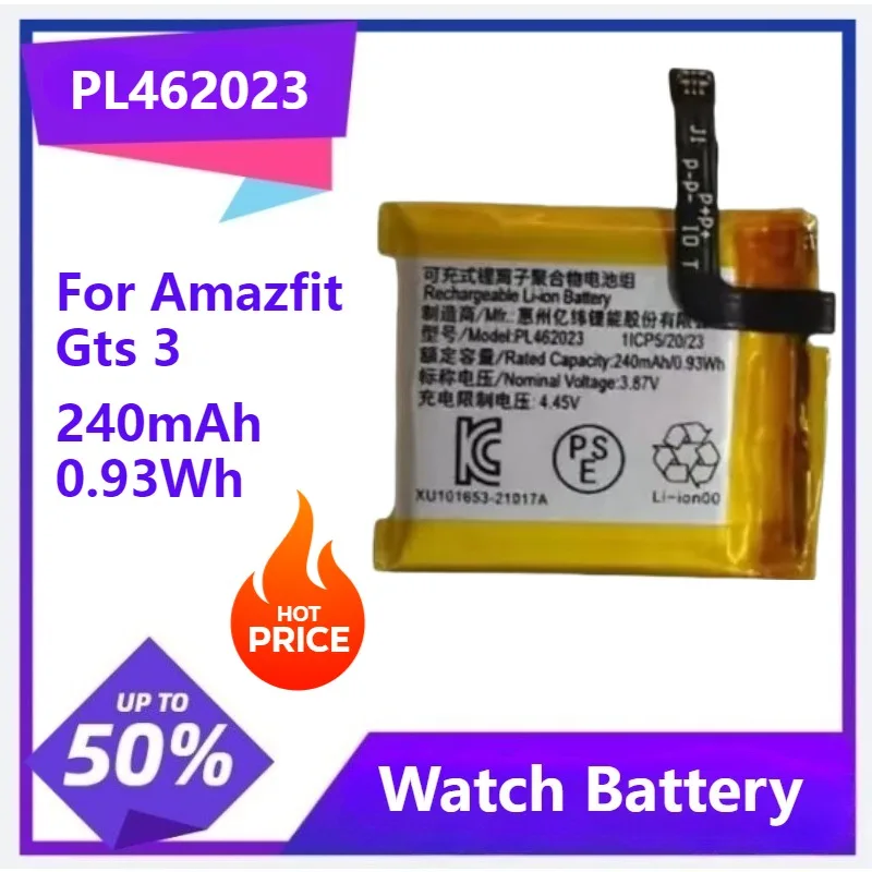 

PL462023 Совершенно новый полимерный литий-ионный аккумулятор для Amazfit Gts 3 A2035, умные спортивные часы, 240 мАч, 0,93 Втч