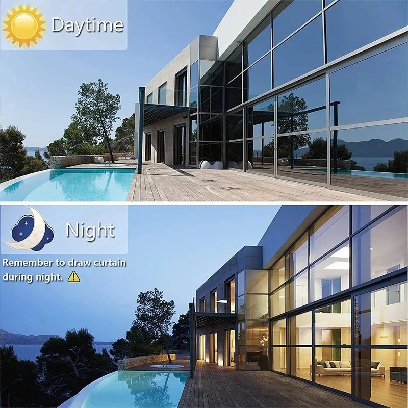 

Sun Protection One Way Mirror Window Film UV Blocking Heat Control Adhesive Glass Vinyl Reflective Home Window Film