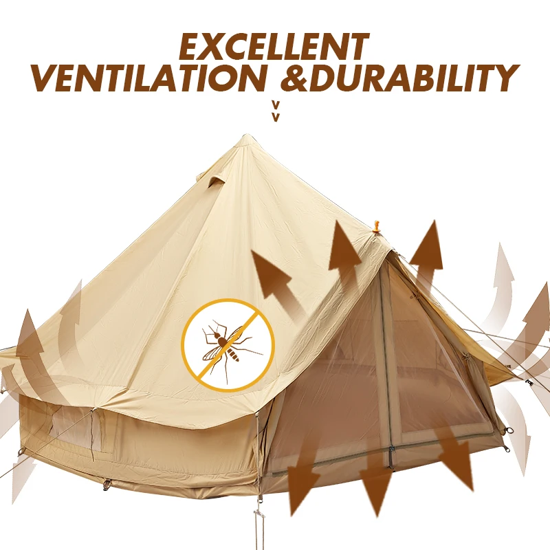 2024 Glamping tent Large space 8-10  persons high quality Luxury outdoor camp tent sale Waterproof Family tents