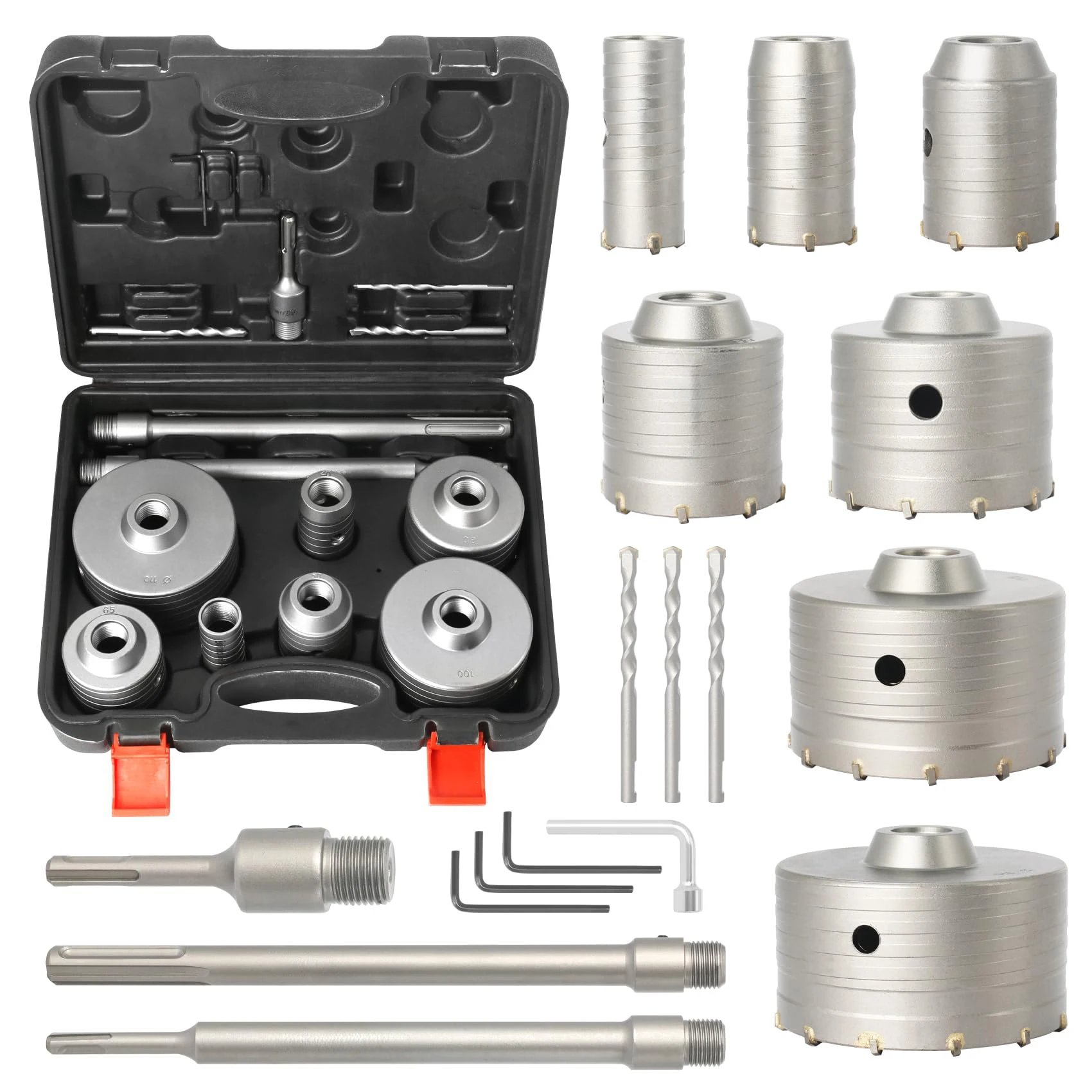 

For 7PCS Carbide Wall TCT Cement Hole Saw Concrete Masonry Wall Tile Electric Hollow Core Drill