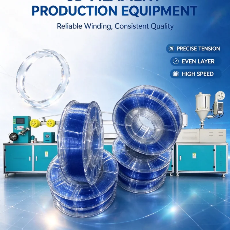 3D Printing Filament Maker 1.75mm Filament Output High Precision Stable Extrusion Factory Line Continuous Production