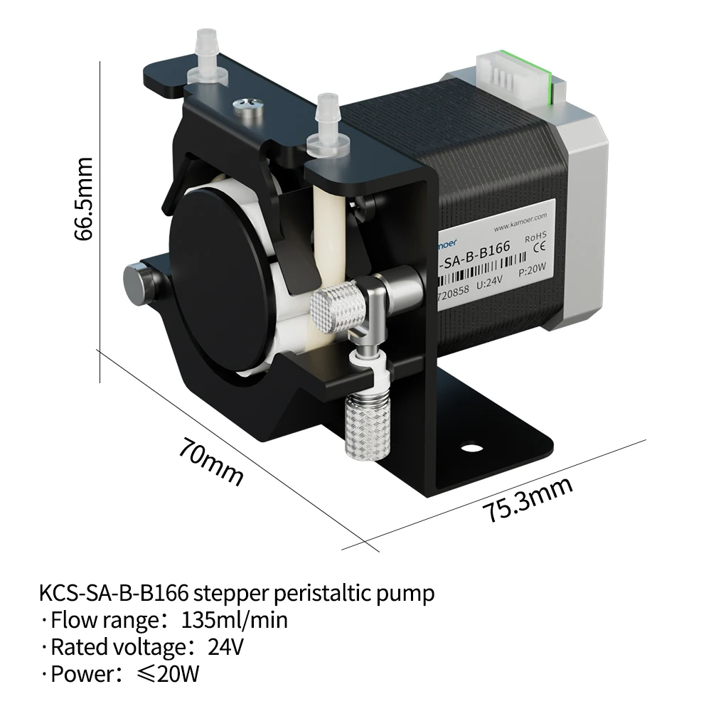 

Kamoer KCS Low Flow Peristaltic Pump 24V Stepper Motor High Precision Transfer Pump Speed Adjustable Dosing Pump for Lab