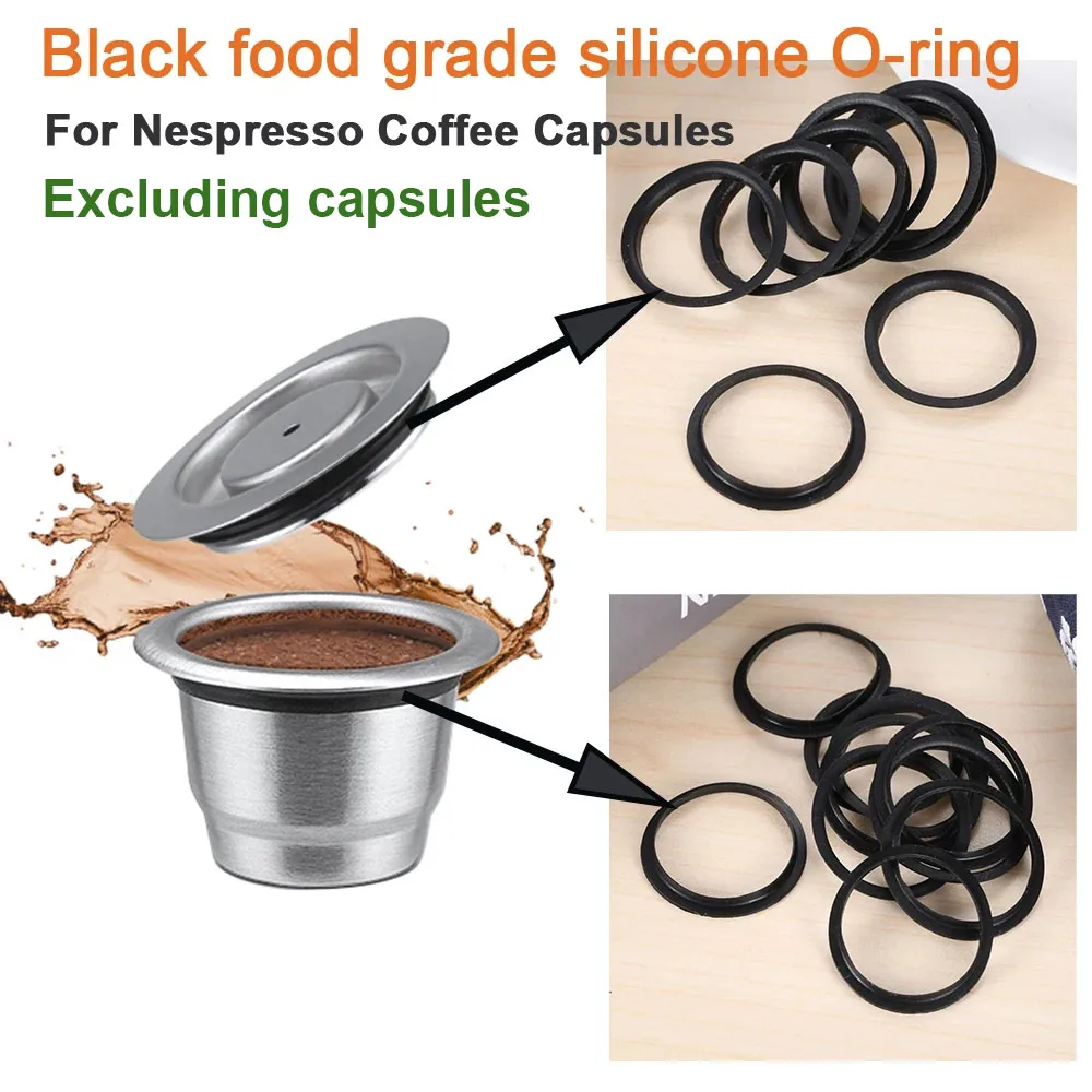 

Nespresso Coffee Capsule Black Cup Body Cup Cover Accessories Silicone O-Ring to Prevent Water Leakage of Coffee Capsule