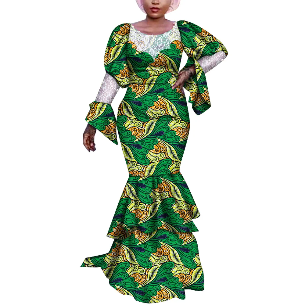 فساتين أفريقية للنساء فستان حورية البحر طويل مطبوع عليه شمع أفريقي لملابس الحفلات فستان ماكسي أنقرة فام أفريقي WY6996 #3