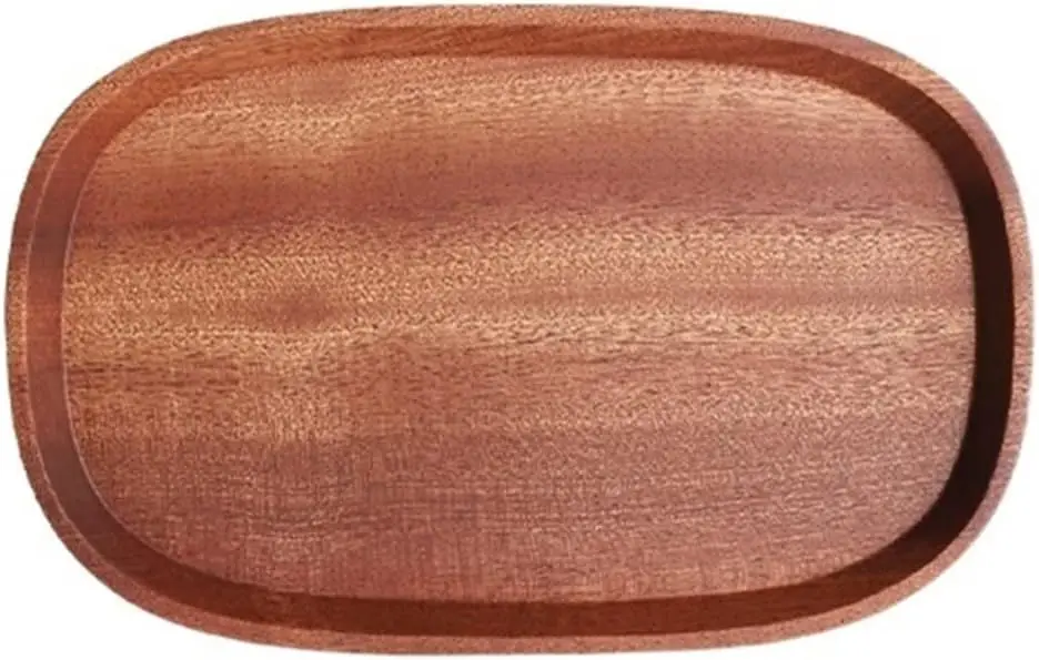 

Serving Trays Tray Acacia Saucer Tea Dessert Sushi Fruit Plate Storage Pallet Food Oval Tableware Set(Sapele Plus)