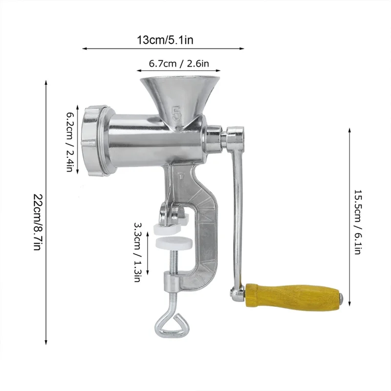 

ABKW-Aluminum Alloy Manual Meat Grinder Sausage Maker. Multi-Functional Kitchen Tool For Grinding Spices, Peppers