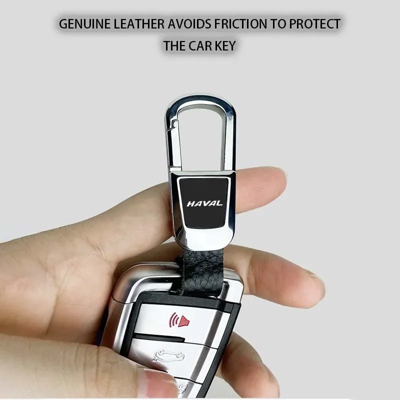 Metal Leather Car Key Ring Keychain For Haval JOLION S H6 GT H9 H2 Auto Key Holder