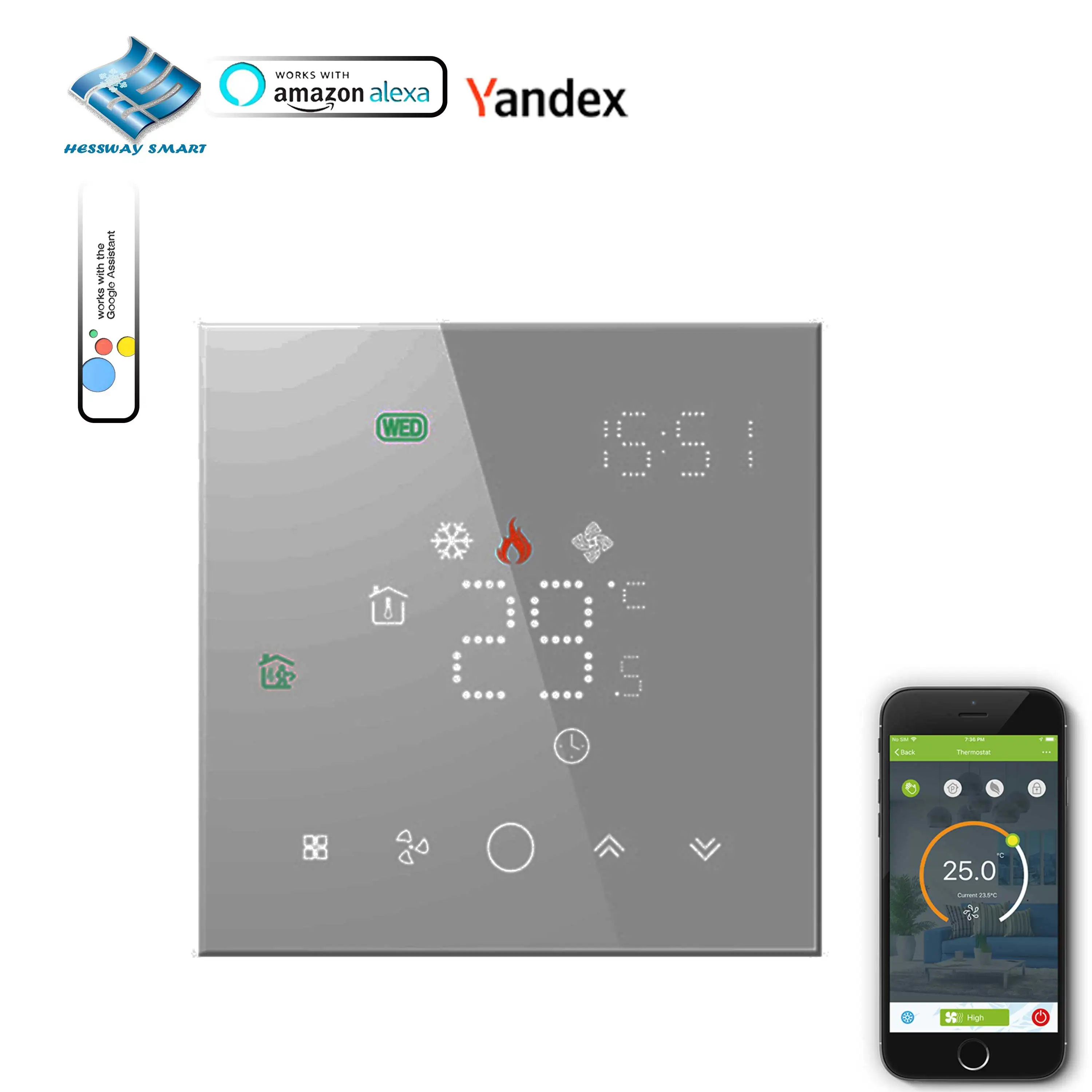 

WIFI&RS485 Air Conditioning Thermostat for Regulating Valve Control Fan Coil Cooling/Heating Convection 3-Speed Radiation Room